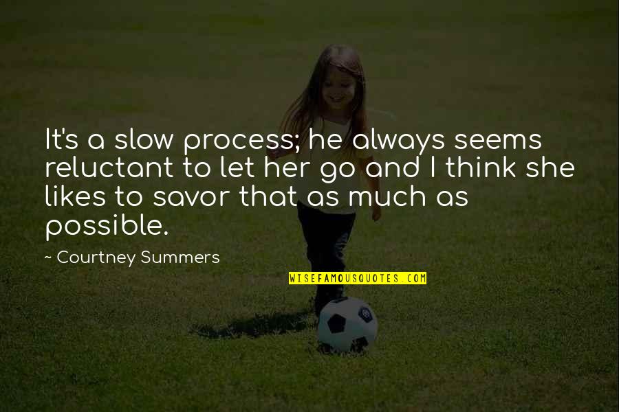 People Pleasers Quotes By Courtney Summers: It's a slow process; he always seems reluctant