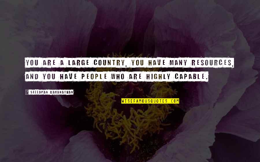 People Resources Inc Quotes By Sellapan Ramanathan: You are a large country, you have many