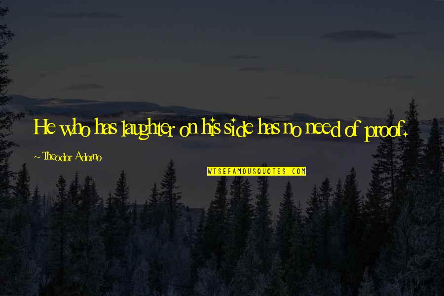 People Respond To Negative Things Quotes By Theodor Adorno: He who has laughter on his side has People Respond To Negative Things Quotes By Theodor Adorno: He who has laughter on his side has