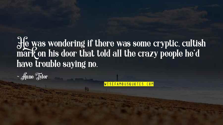 People Saying No Quotes By Anne Tyler: He was wondering if there was some cryptic,