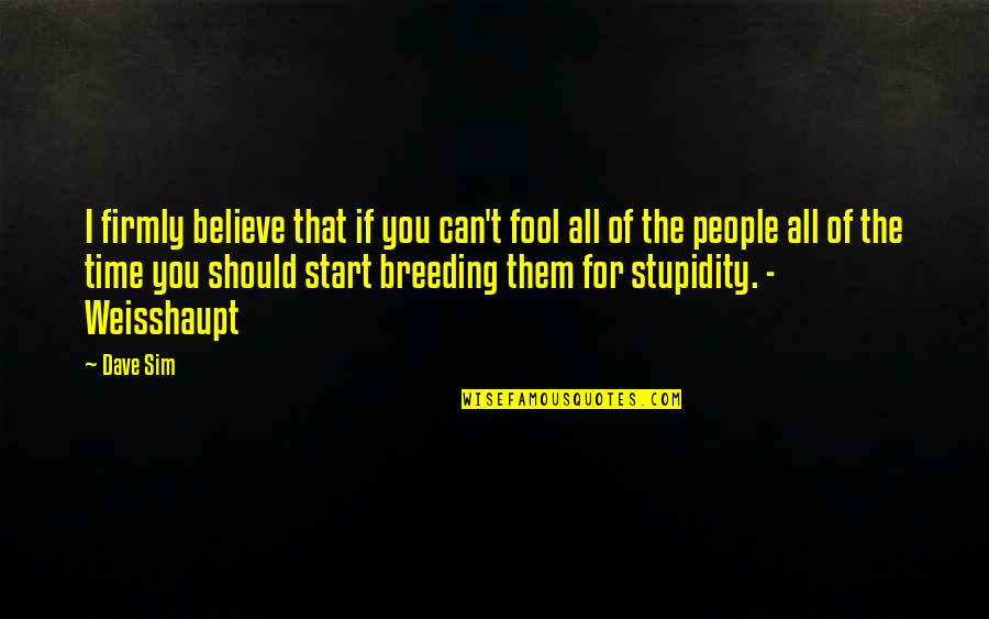 People Stupidity Quotes By Dave Sim: I firmly believe that if you can't fool