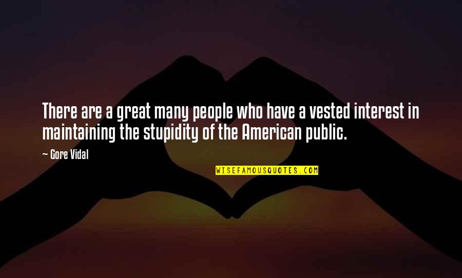 People Stupidity Quotes By Gore Vidal: There are a great many people who have