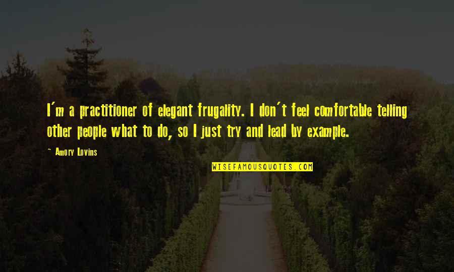 People Telling You What To Do Quotes By Amory Lovins: I'm a practitioner of elegant frugality. I don't