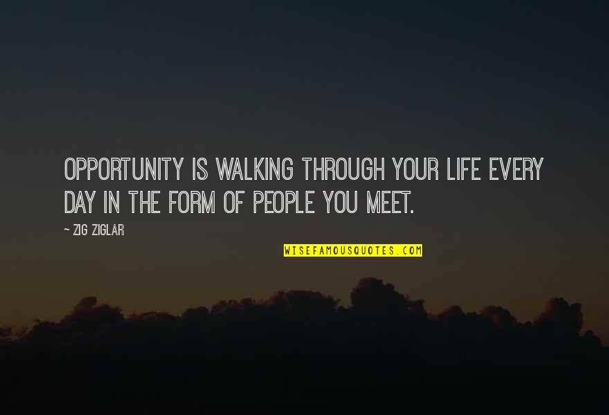 People Walking Out Of Your Life Quotes By Zig Ziglar: Opportunity is walking through your life every day