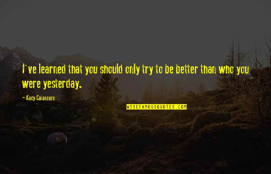 People Who Are Crazy Enough Quote Quotes By Kacy Catanzaro: I've learned that you should only try to