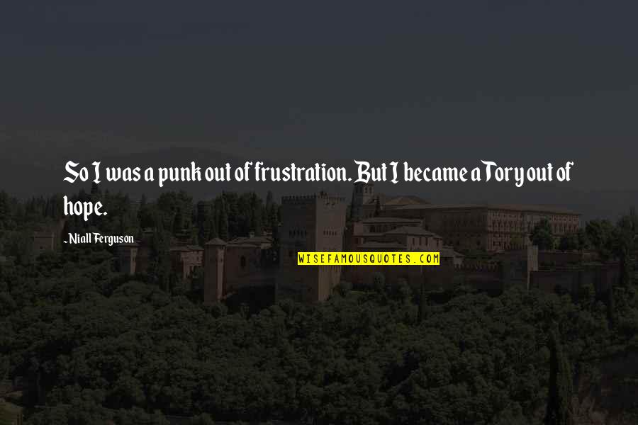 People Who Wont Shut Up Quotes By Niall Ferguson: So I was a punk out of frustration.