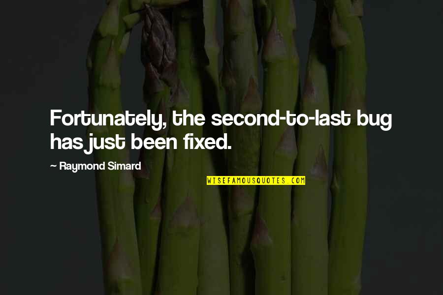 People Who Wont Shut Up Quotes By Raymond Simard: Fortunately, the second-to-last bug has just been fixed.
