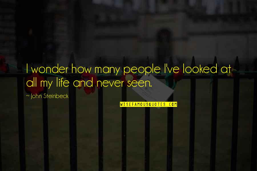 People'and Quotes By John Steinbeck: I wonder how many people I've looked at