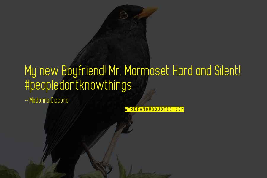 Peopledontknowthings Quotes By Madonna Ciccone: My new Boyfriend! Mr. Marmoset Hard and Silent!