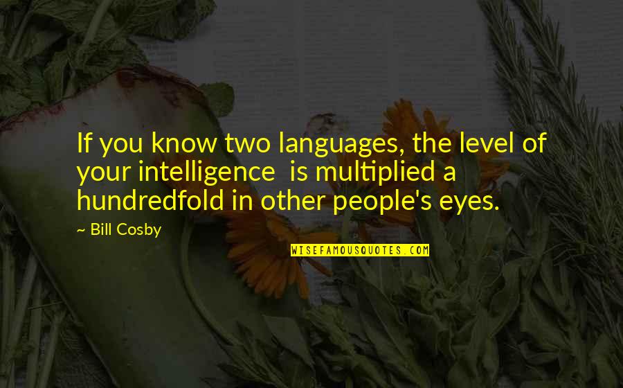 People's Eyes Quotes By Bill Cosby: If you know two languages, the level of