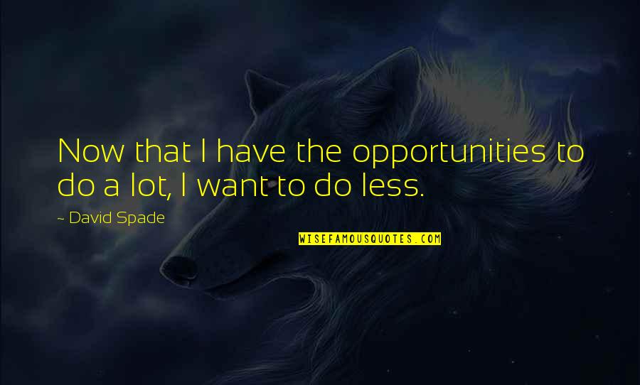 Peoples Faults Quotes By David Spade: Now that I have the opportunities to do