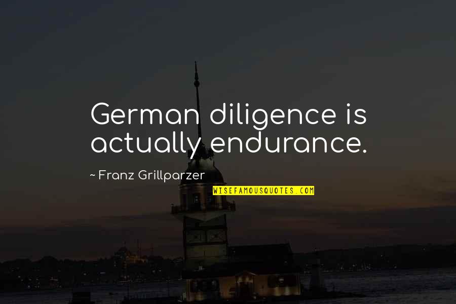 Peoples Hernandez Quotes By Franz Grillparzer: German diligence is actually endurance.