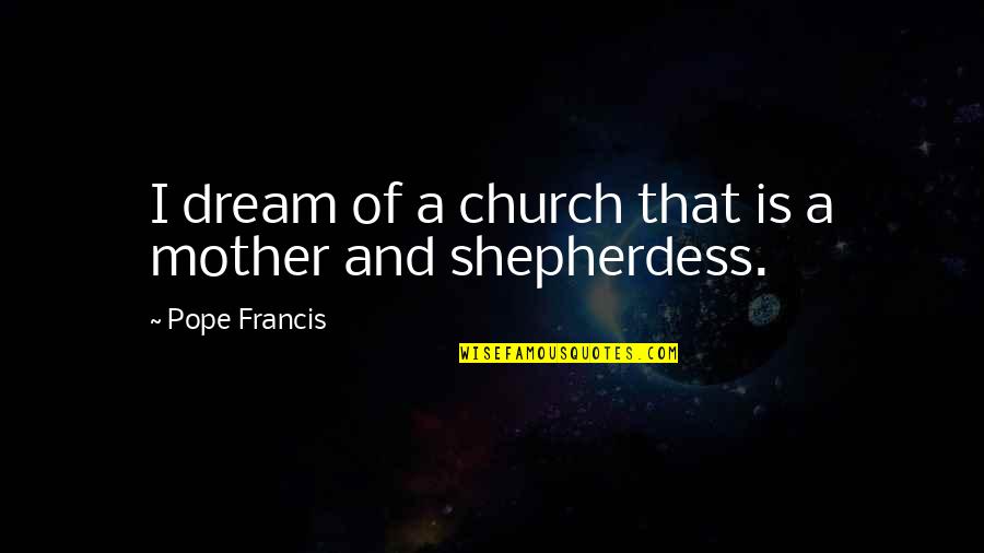 Pepto Quotes By Pope Francis: I dream of a church that is a