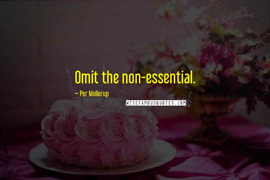 Per Mollerup quotes: Omit the non-essential.