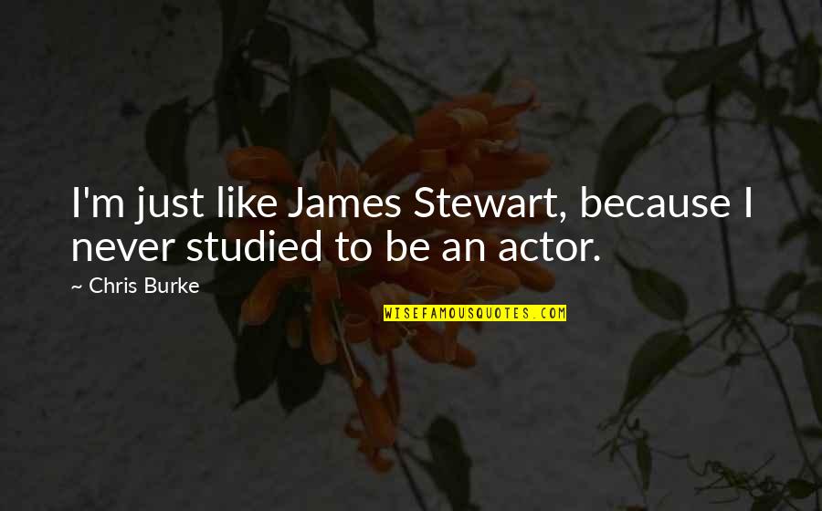 Peradaban Quotes By Chris Burke: I'm just like James Stewart, because I never