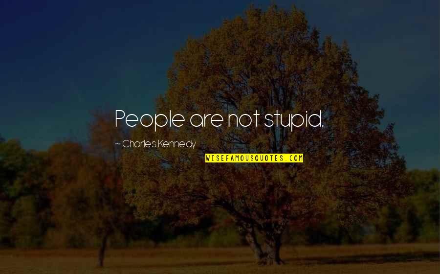 Perahera Quotes By Charles Kennedy: People are not stupid. Perahera Quotes By Charles Kennedy: People are not stupid.