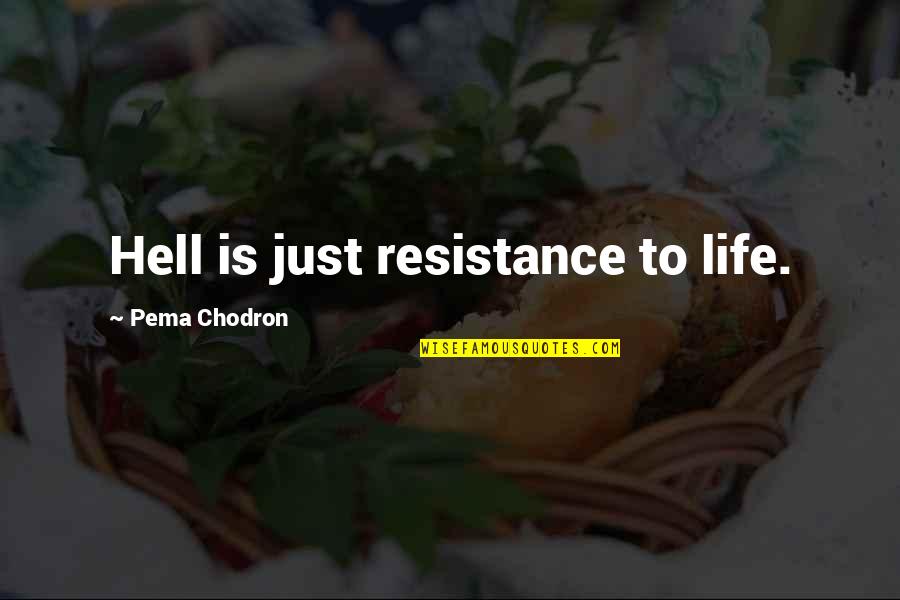 Peralez Fine Quotes By Pema Chodron: Hell is just resistance to life. Peralez Fine Quotes By Pema Chodron: Hell is just resistance to life.