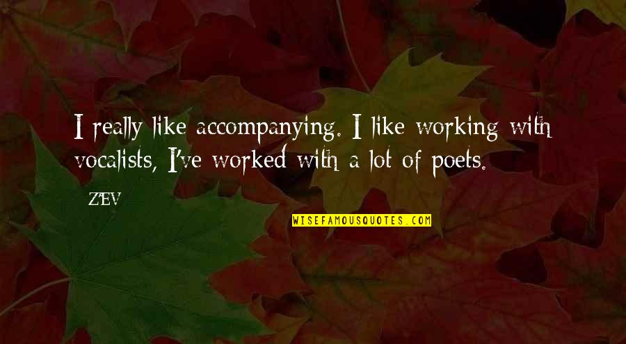 Perately Quotes By Z'EV: I really like accompanying. I like working with