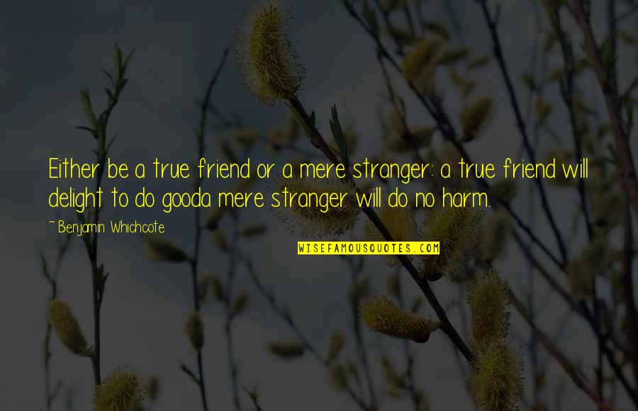 Perceieve Quotes By Benjamin Whichcote: Either be a true friend or a mere