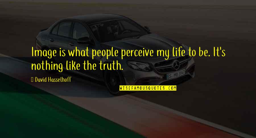 Perceive Life Quotes By David Hasselhoff: Image is what people perceive my life to