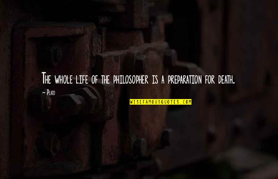 Perceived Danger Quotes By Plato: The whole life of the philosopher is a