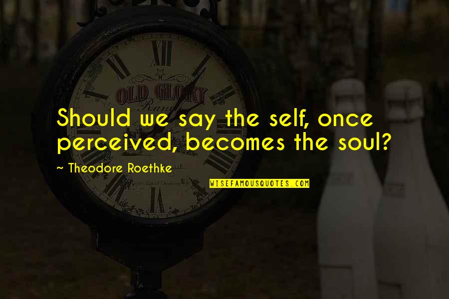 Perceived Self Quotes By Theodore Roethke: Should we say the self, once perceived, becomes