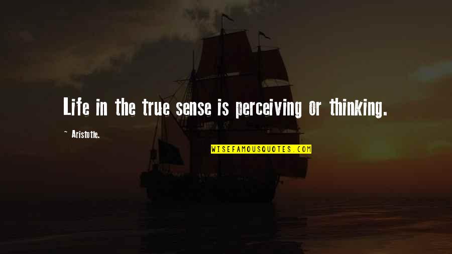 Perceiving Quotes By Aristotle.: Life in the true sense is perceiving or