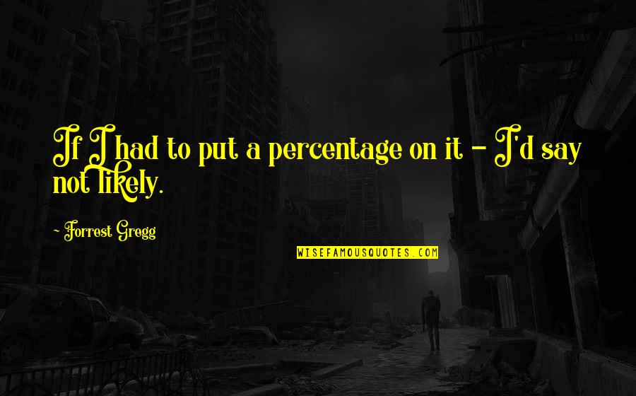 Percentages Quotes By Forrest Gregg: If I had to put a percentage on