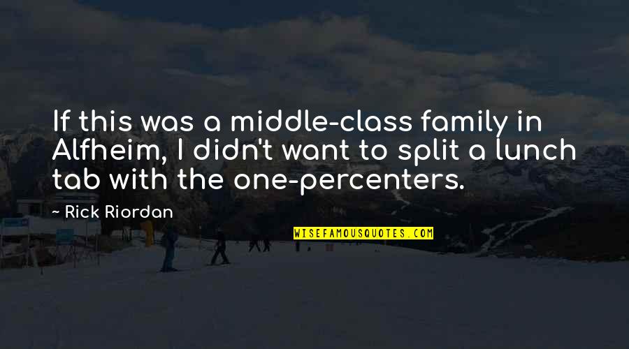 Percenters Quotes By Rick Riordan: If this was a middle-class family in Alfheim,