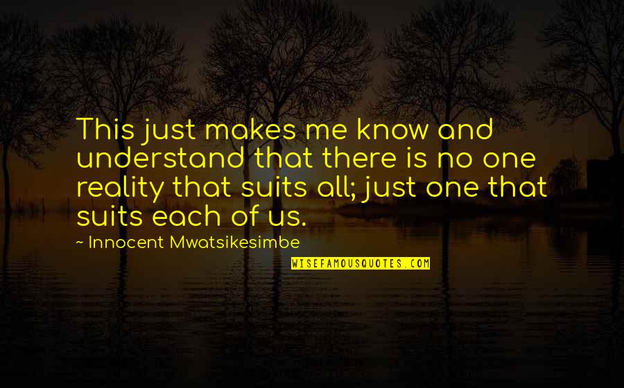 Perception And Reality Quotes By Innocent Mwatsikesimbe: This just makes me know and understand that