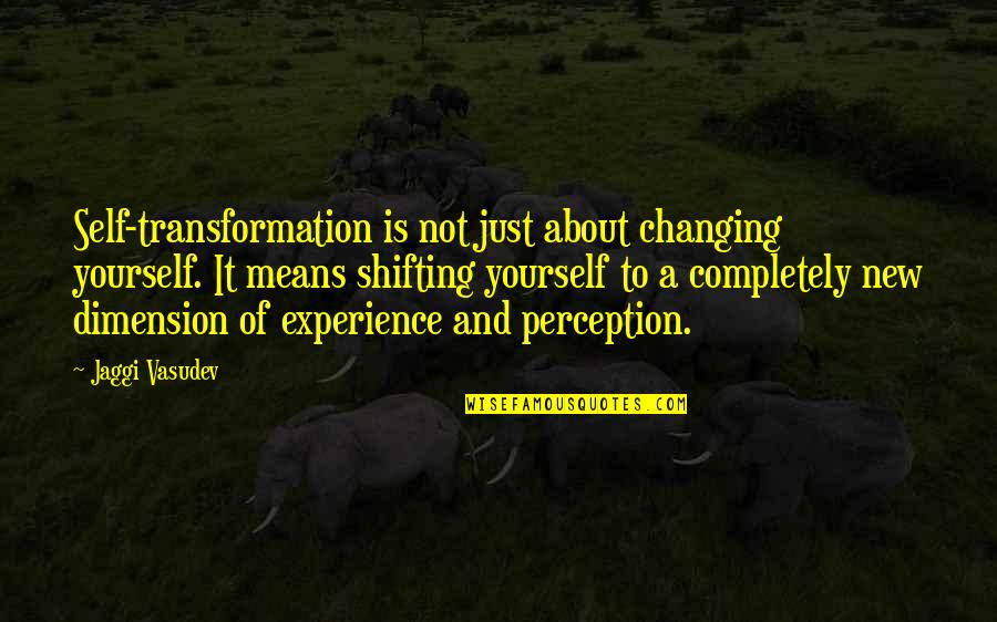 Perception Of Life Quotes By Jaggi Vasudev: Self-transformation is not just about changing yourself. It