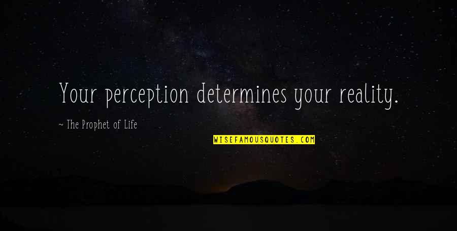 Perception Of Life Quotes By The Prophet Of Life: Your perception determines your reality.