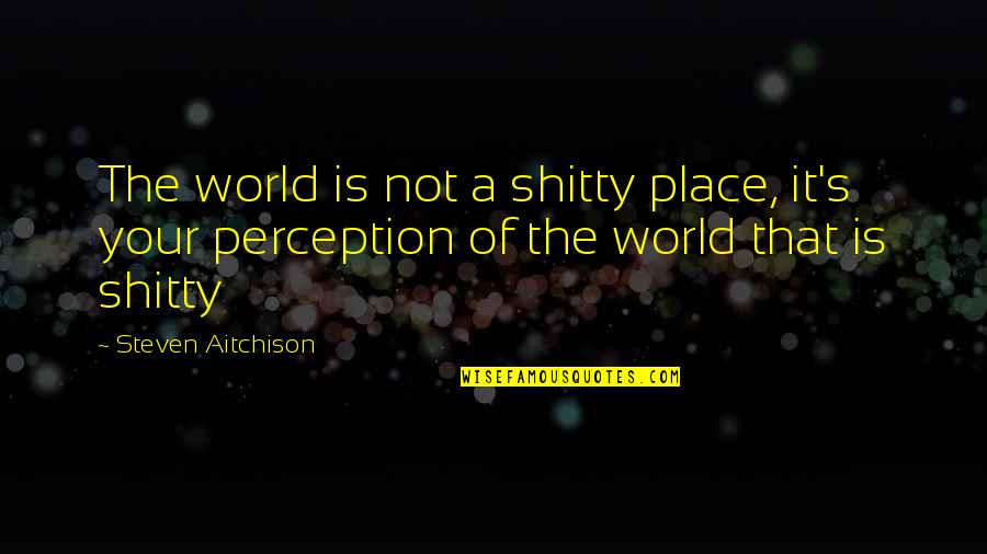 Perception Of The World Quotes By Steven Aitchison: The world is not a shitty place, it's