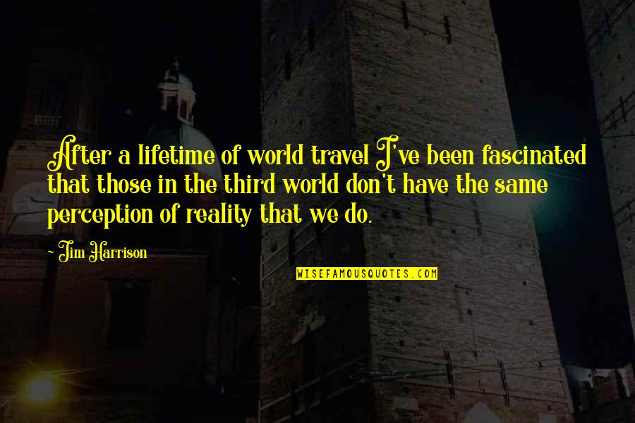 Perception Versus Reality Quotes By Jim Harrison: After a lifetime of world travel I've been