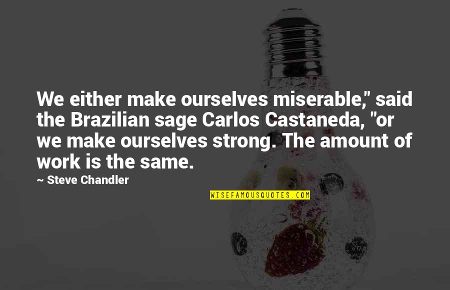 Percevejo Inseto Quotes By Steve Chandler: We either make ourselves miserable," said the Brazilian