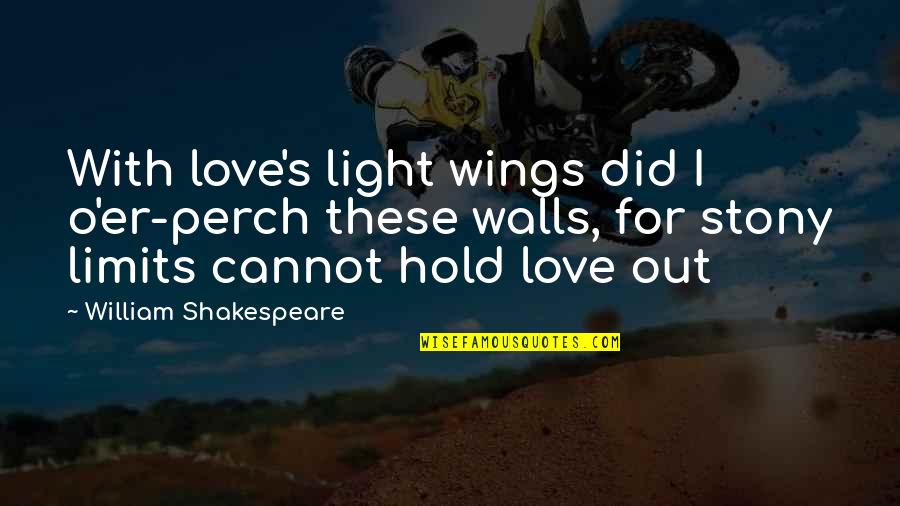Perch Quotes By William Shakespeare: With love's light wings did I o'er-perch these