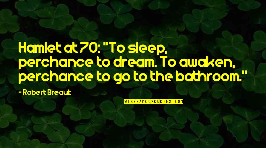 Perchance Quotes By Robert Breault: Hamlet at 70: "To sleep, perchance to dream.