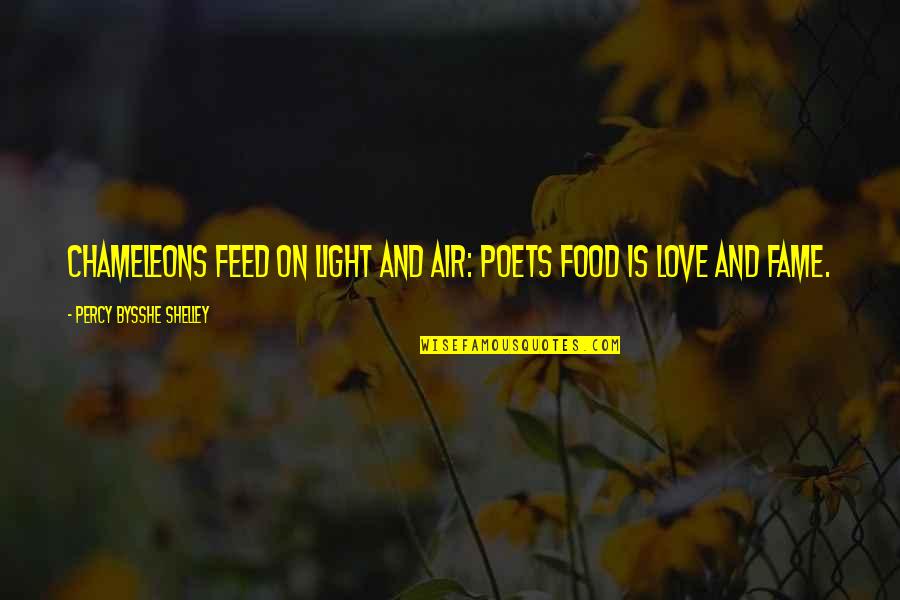 Percy Bysshe Shelley Quotes By Percy Bysshe Shelley: Chameleons feed on light and air: Poets food Percy Bysshe Shelley Quotes By Percy Bysshe Shelley: Chameleons feed on light and air: Poets food