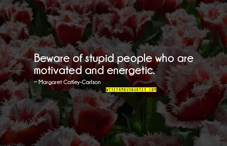 Perder A Alguien Quotes By Margaret Catley-Carlson: Beware of stupid people who are motivated and