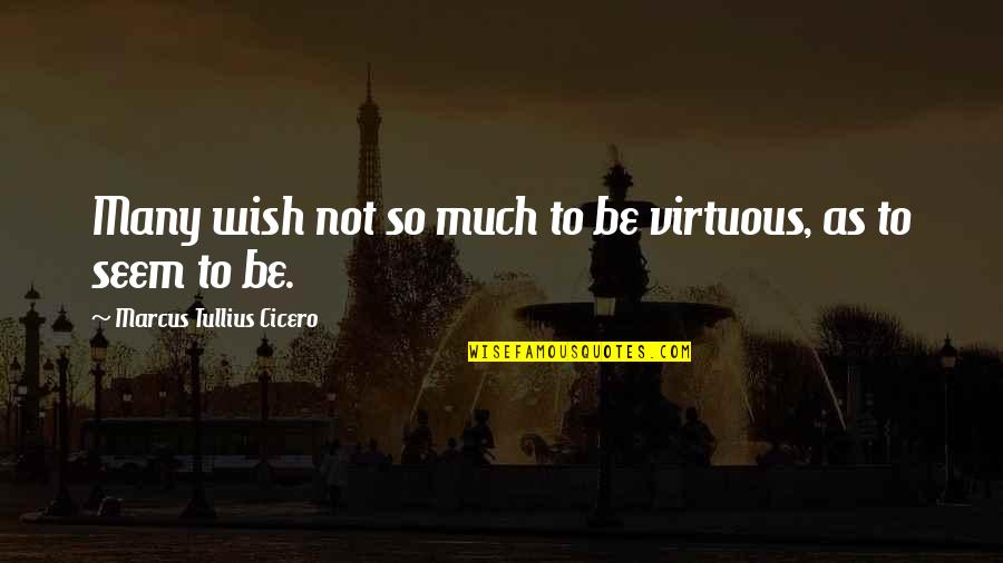 Perdimos En Quotes By Marcus Tullius Cicero: Many wish not so much to be virtuous,