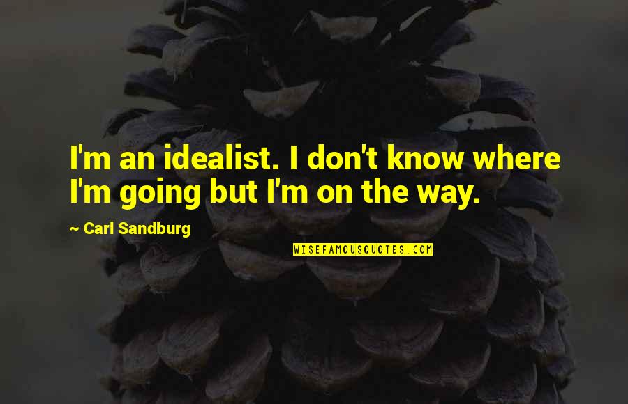 Perdre Passe Quotes By Carl Sandburg: I'm an idealist. I don't know where I'm