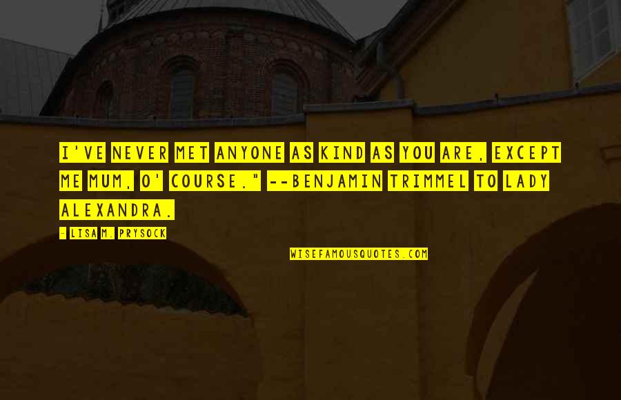 Perdreau De Lann E Quotes By Lisa M. Prysock: I've never met anyone as kind as you Perdreau De Lann E Quotes By Lisa M. Prysock: I've never met anyone as kind as you