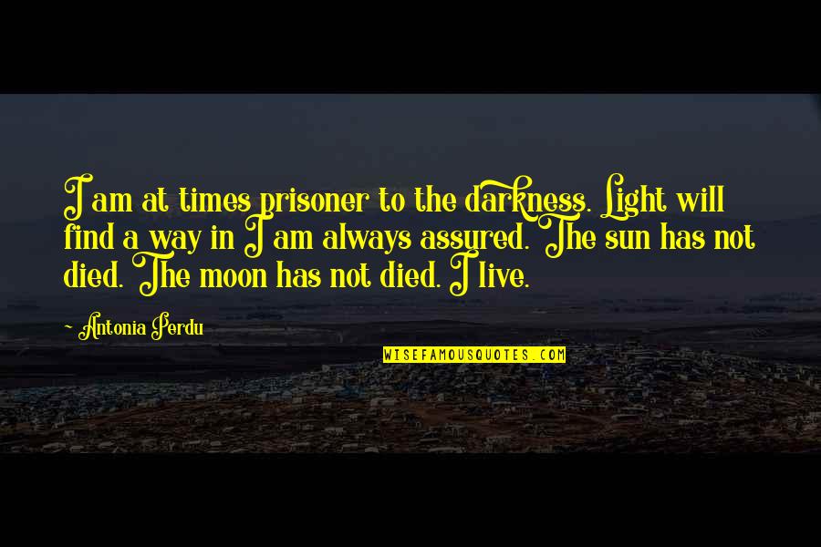 Perdu Quotes By Antonia Perdu: I am at times prisoner to the darkness. Perdu Quotes By Antonia Perdu: I am at times prisoner to the darkness.