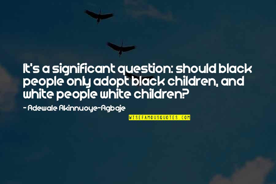 Perecedero Significado Quotes By Adewale Akinnuoye-Agbaje: It's a significant question: should black people only