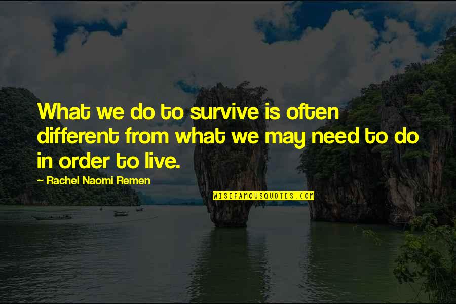 Peregrinar De Viajes Quotes By Rachel Naomi Remen: What we do to survive is often different