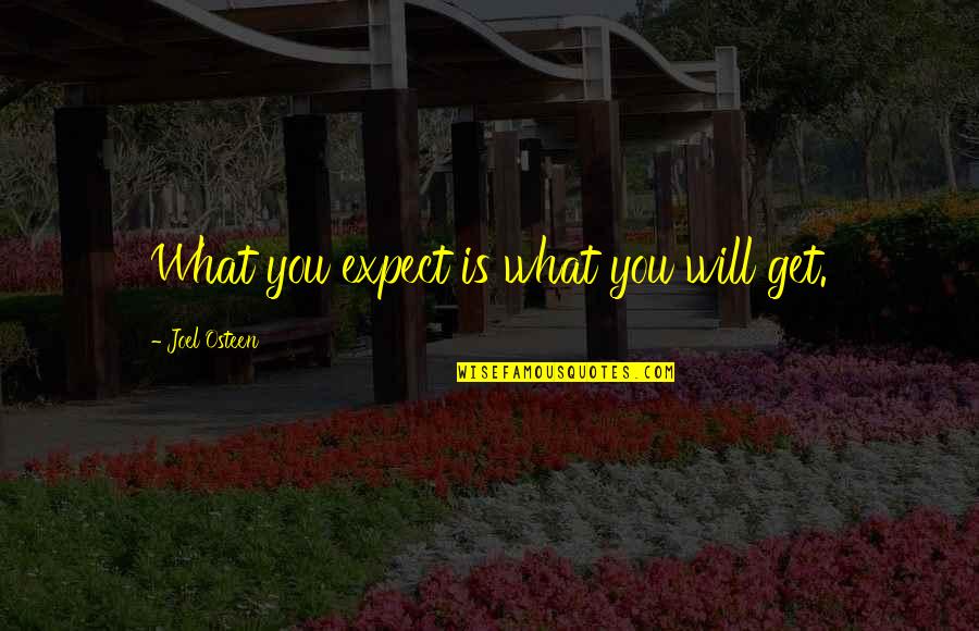 Pereguda Table Tennis Quotes By Joel Osteen: What you expect is what you will get.