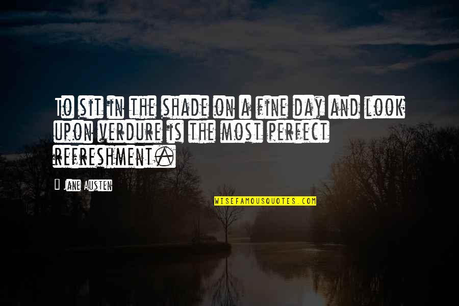 Perfect Day Quotes By Jane Austen: To sit in the shade on a fine