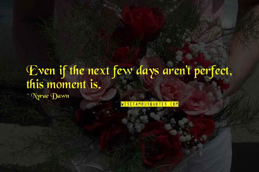 Perfect Days Quotes By Nyrae Dawn: Even if the next few days aren't perfect,