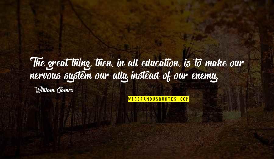 Perfect Execution Quotes By William James: The great thing, then, in all education, is