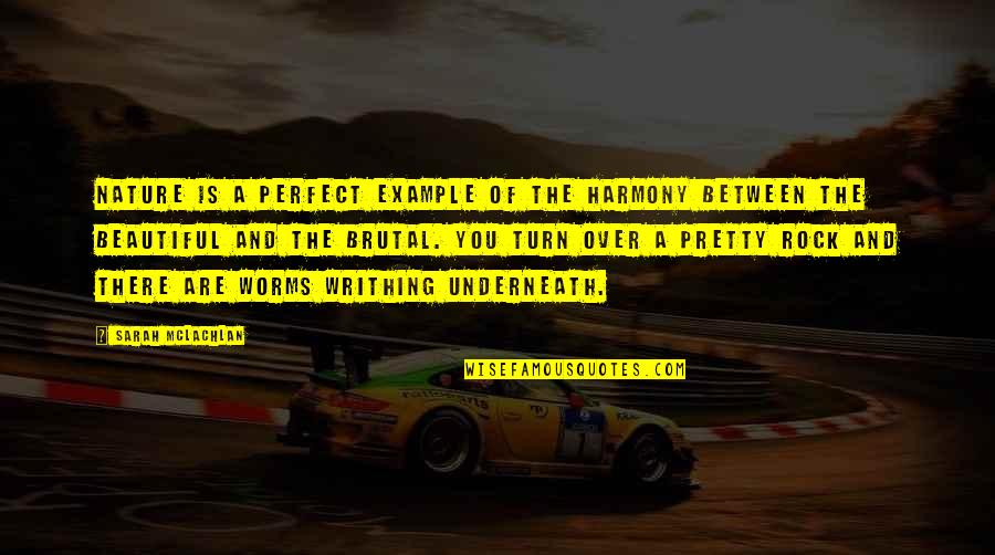 Perfect Harmony Quotes By Sarah McLachlan: Nature is a perfect example of the harmony